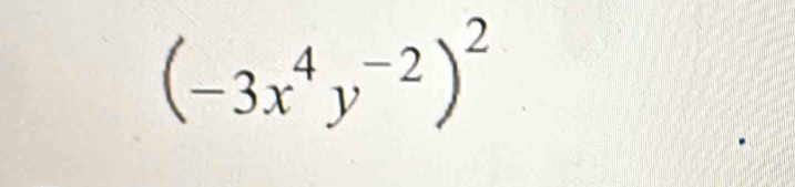 (-3x^4y^(-2))^2