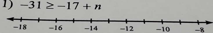 -31≥ -17+n
-10 -8