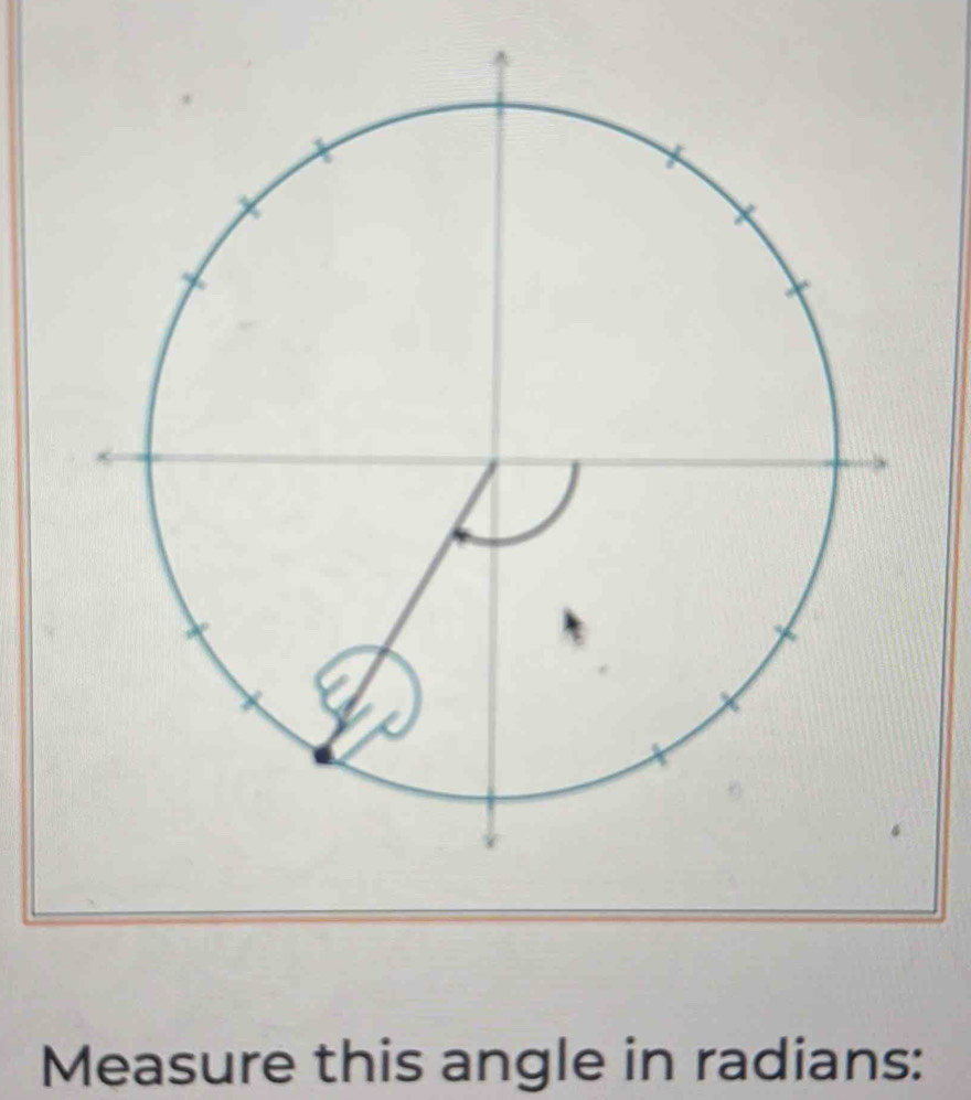 Measure this angle in radians: