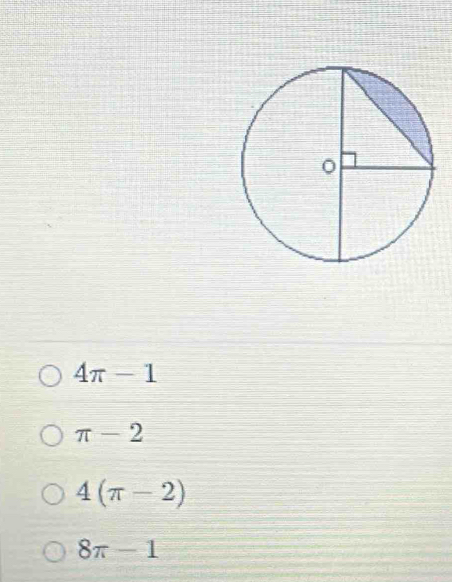 4π -1
π -2
4(π -2)
8π -1