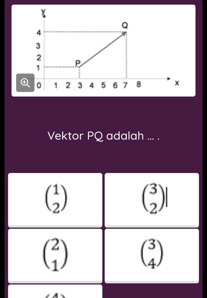 Vektor PQ adalah ... .