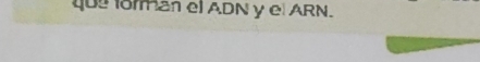 qu forman el ADN y el ARN.