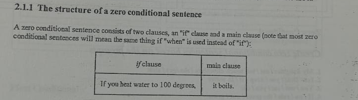 Resuelto:The structure of a zero conditional sentence A zero ...