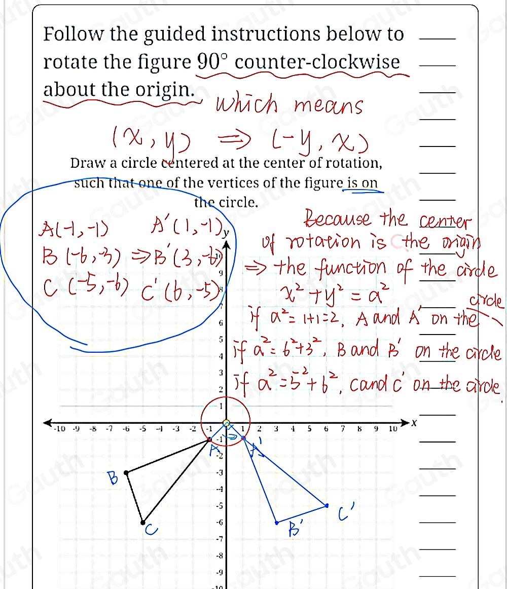 Solved: Follow the guided instructions below to rotate the figure 90 ...