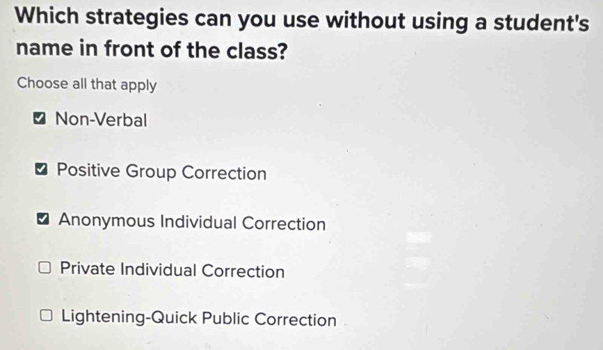 Solved: Which strategies can you use without using a student's name in ...