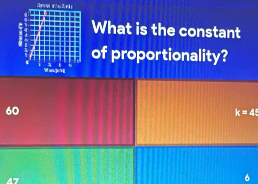 What is the constant 
of proportionality?
60
k=45