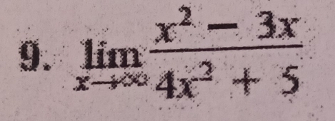 limlimits _xto ∈fty  (x^2-3x)/4x^2+5 