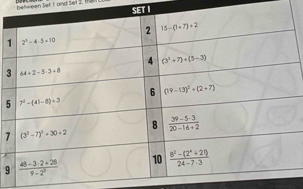 between Set 1 and Set 2. thenC
T I
3
5
7
9