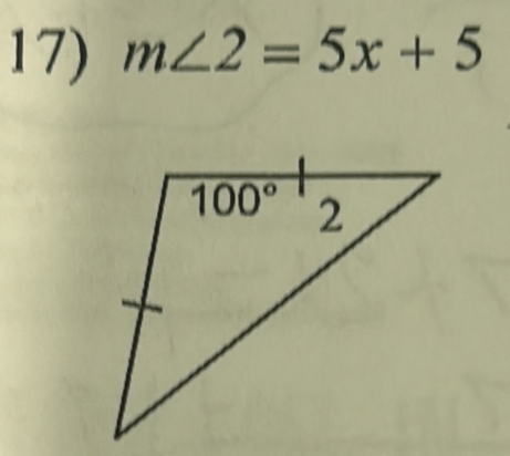 m∠ 2=5x+5