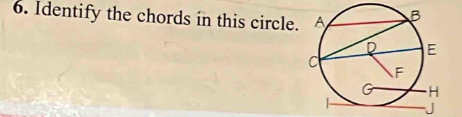 Identify the chords in this circle.