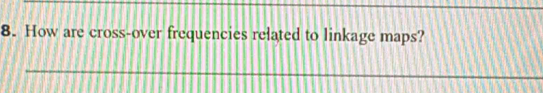 How are cross-over frequencies related to linkage maps?