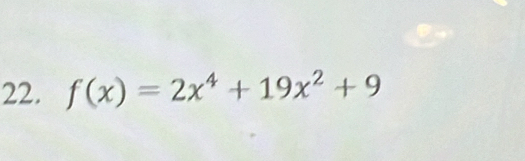 f(x)=2x^4+19x^2+9