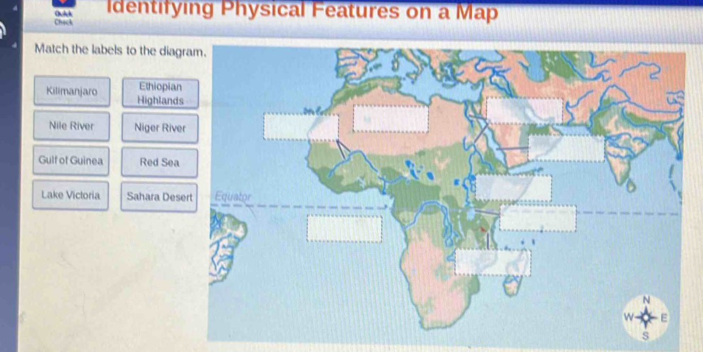 Solved: Quick Identifying Physical Features on a Map Check Match the ...