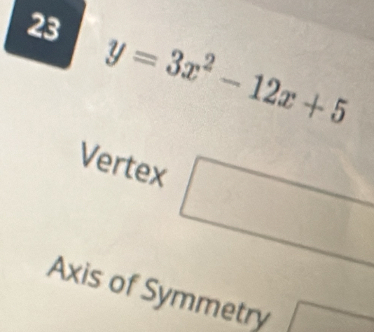 23 y=3x^2-12x+5