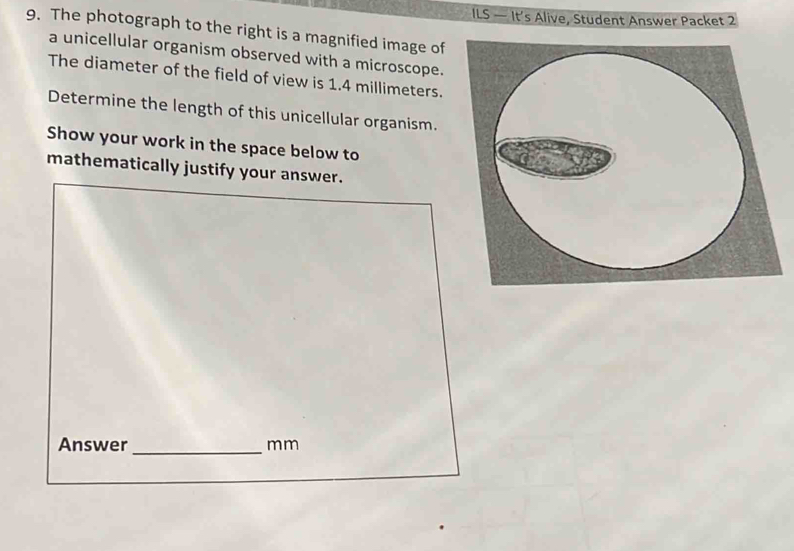 ILS — It’s Alive, Student Answer Packet 2 9. The photograph to the ...