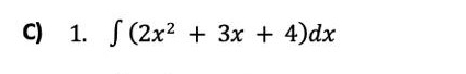 ∈t (2x^2+3x+4)dx