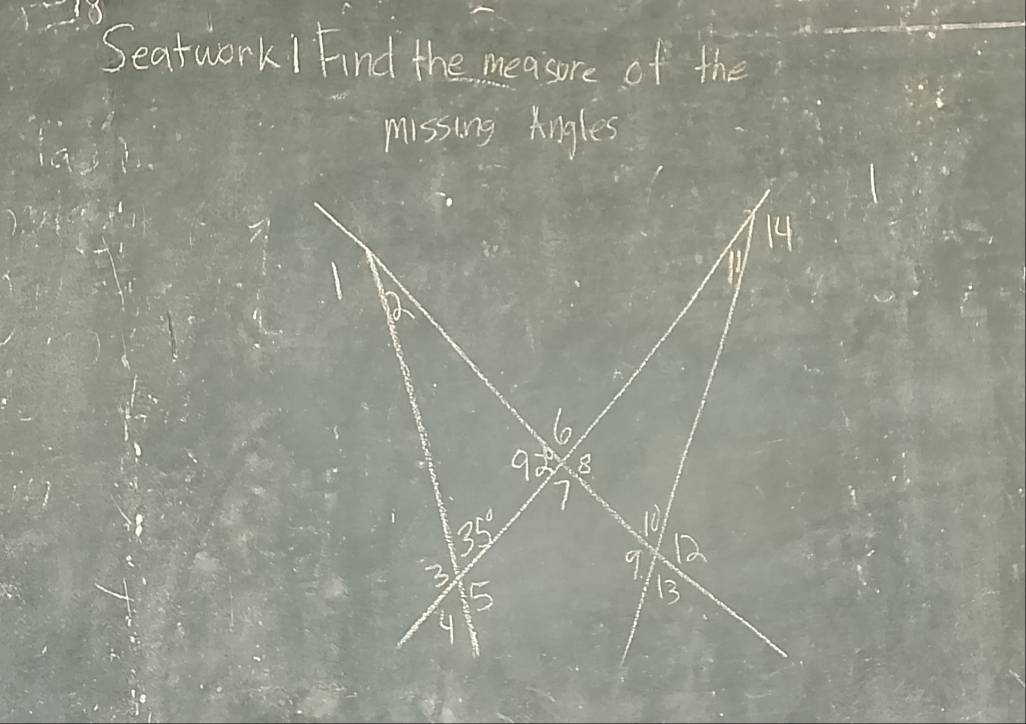 Seatwork! Find the measore of the
missing Angles