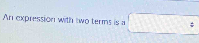 An expression with two terms is a