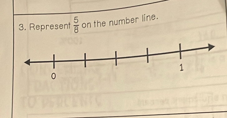 Represent  5/8  on the number line.