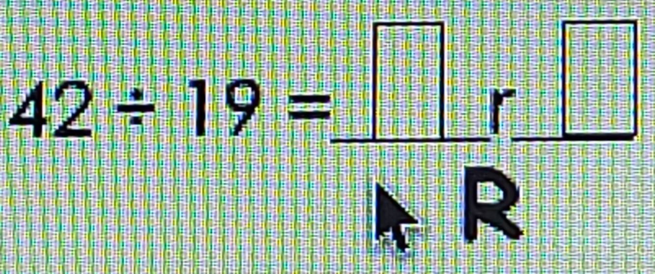 42/ 19= []/R frac 