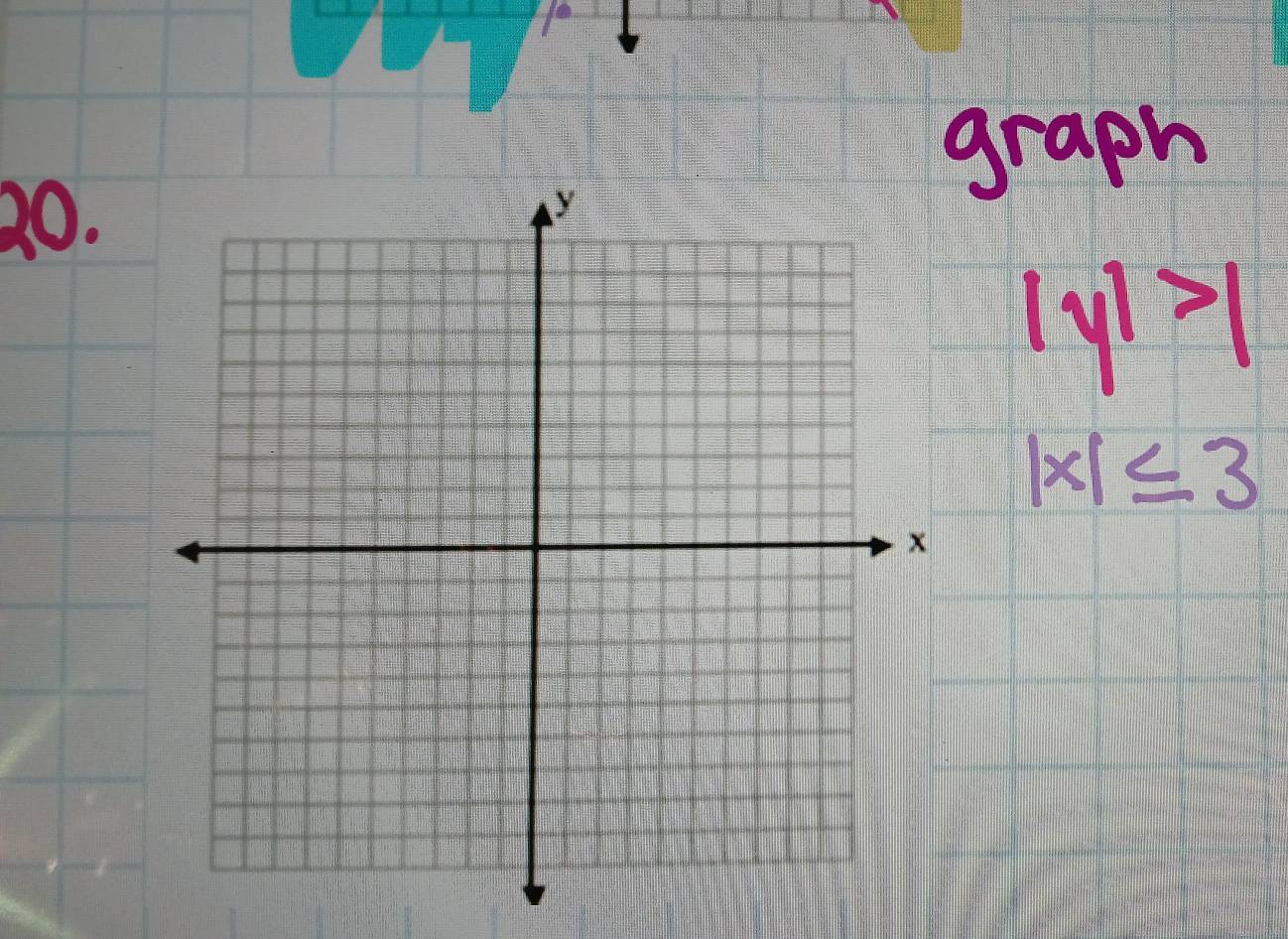 graph 
20.
|y|>1
|x|≤ 3