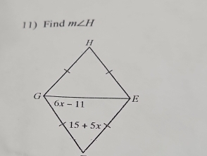 Find m∠ H