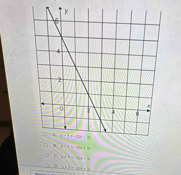 B. y-1=-2(x+3)
C. y+1=-2(x-3)
D. y+1=-2(x+3)
P o