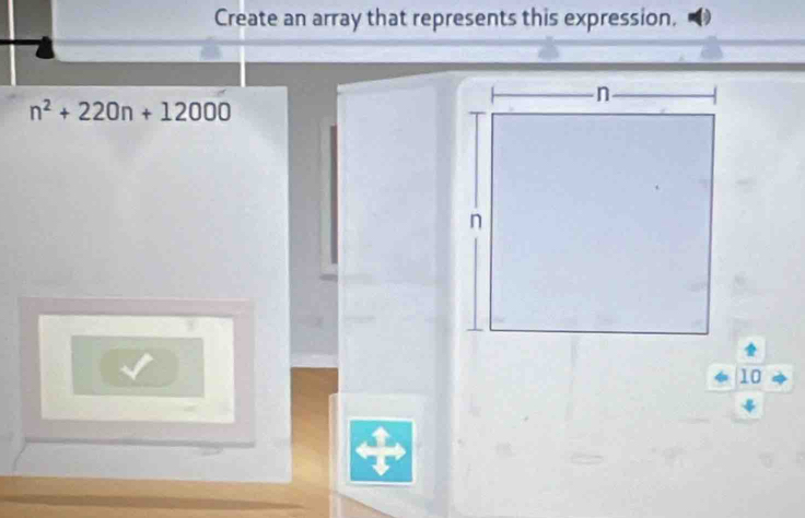 Create an array that represents this expression.
n^2+220n+12000
10