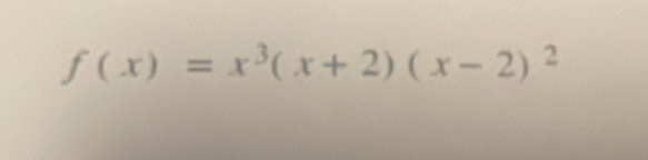 f(x)=x^3(x+2)(x-2)^2