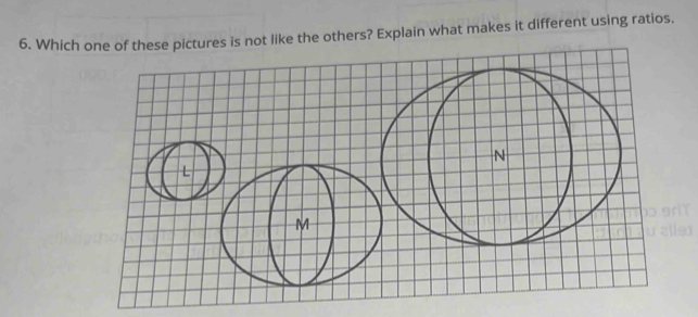 Which e the others? Explain what makes it different using ratios.