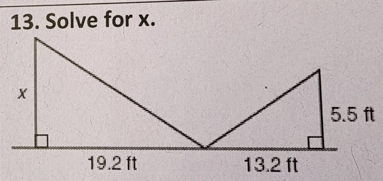 Solve for x.