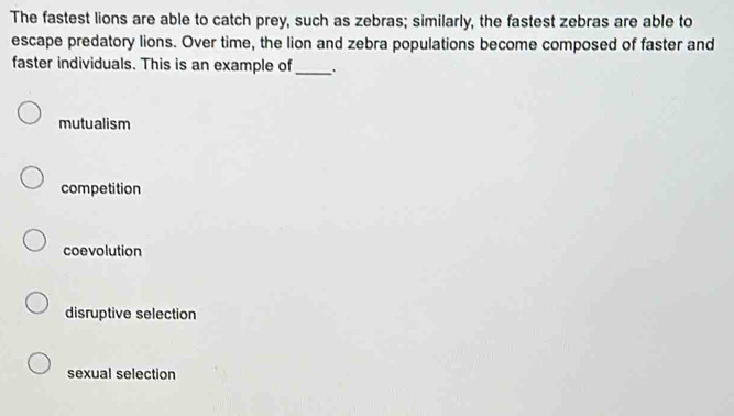 Solved: The fastest lions are able to catch prey, such as zebras ...