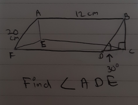 30°
Find ∠ ADE