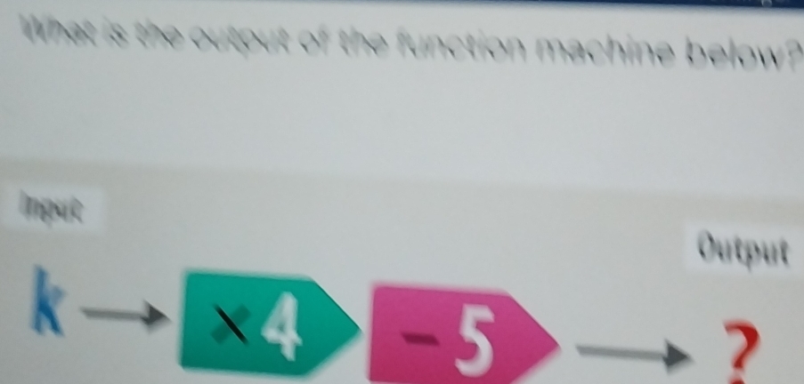 What is the output of th 
mput 
Output
k-
* 4>-5
?