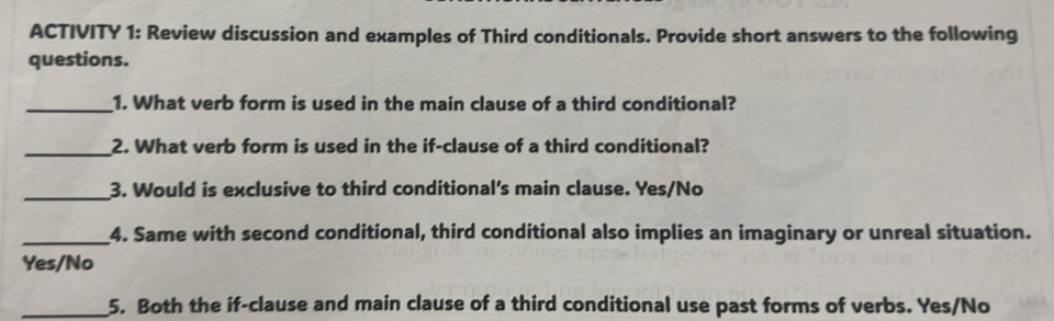 Solved: ACTIVITY 1: Review discussion and examples of Third ...