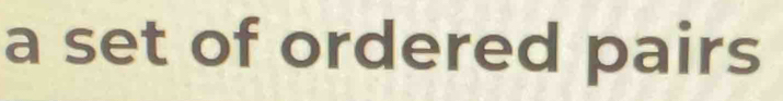 a set of ordered pairs