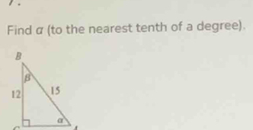 Find α (to the nearest tenth of a degree).