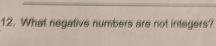 What negative numbers are not integers?