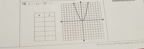 y=-(x-4)^2+1
ilson (A. Tnings Algebra®, 11.C]. 20