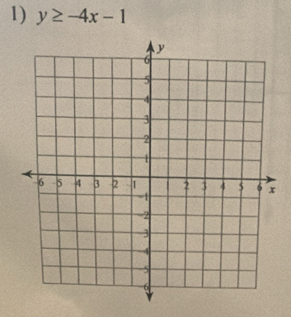 y≥ -4x-1