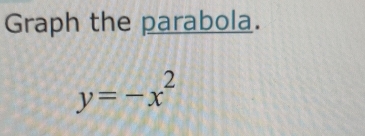 Graph the parabola.
y=-x^2