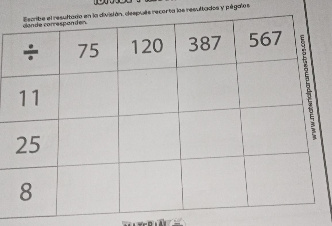 orta los resultados y pégalos