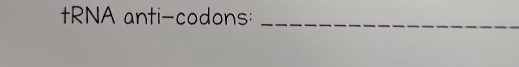 tRNA anti-codons:_