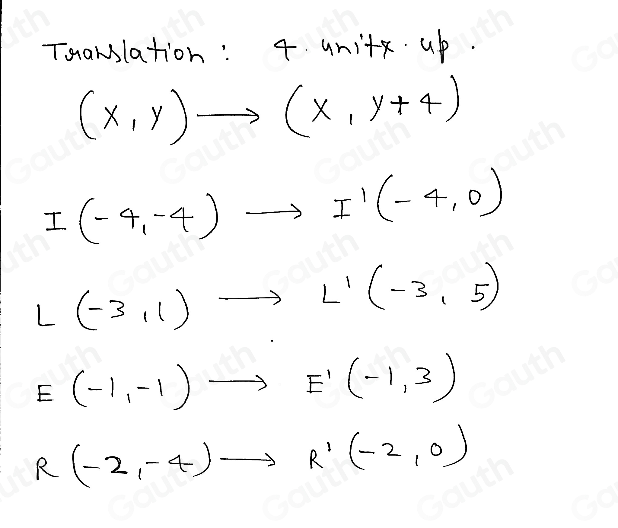 Solved: translation: 4 units up [Math]