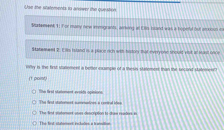 Solved: Use the statements to answer the question. Statement 1: For ...