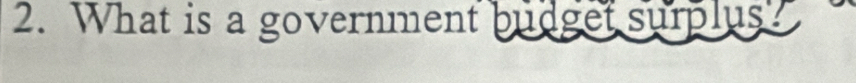 What is a government budget surplus?