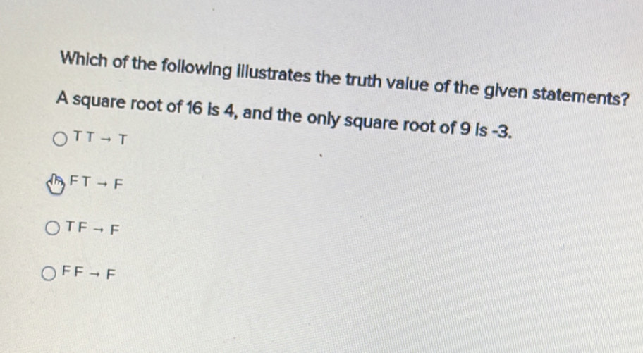 Solved: Which of the following illustrates the truth value of the given ...