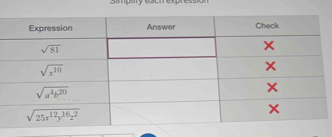 Simpitty eachr expression