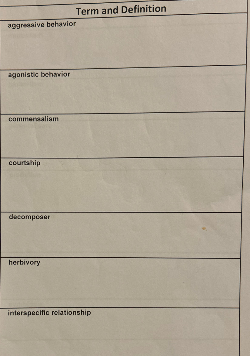 Term and Definition
agg
ag
co 
co
de
he 
int