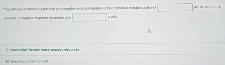 Solved: The difference between a positive and negative escape response ...